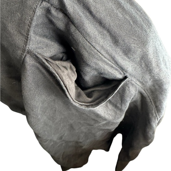 👗 Cynthia Rowley 100% Linen Black Midi Dress w/ Pockets Size 2 VGUC 👗 - Picture 2 of 6